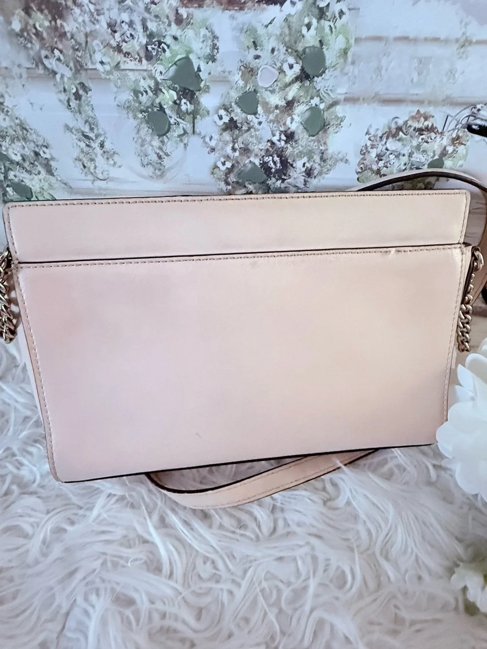 kate spade Pale Pink Leather Crossbody with Bow Accent